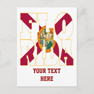 Text der Landesflagge in Florida Postkarte