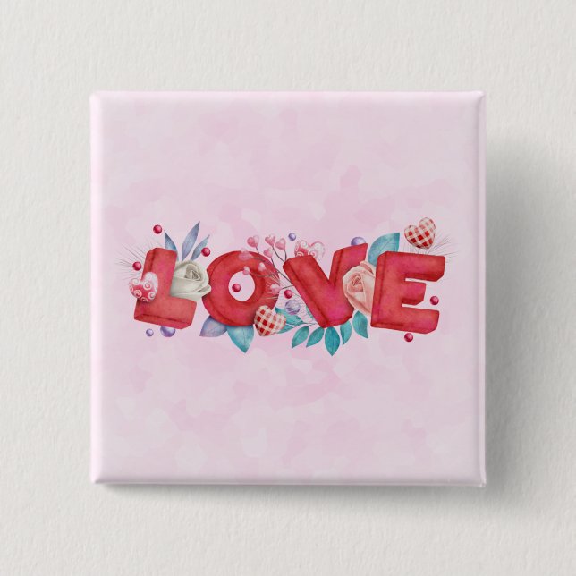 Text der roten Liebe in fett formatierten Blockbuc Button (Vorderseite)