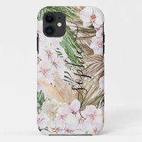 Text der Schrift "Pampas gras", "orchid", "tropisc