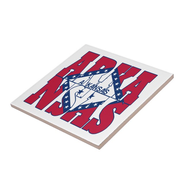 Text der Staatsflagge Arkansas Fliese (Seite)