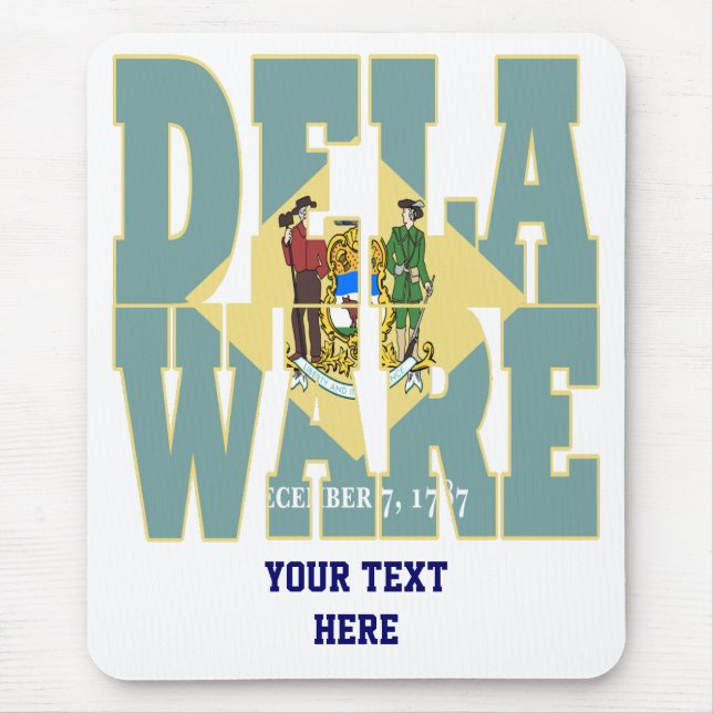 Text der Staatsflagge Delaware Mousepad (Vorne)