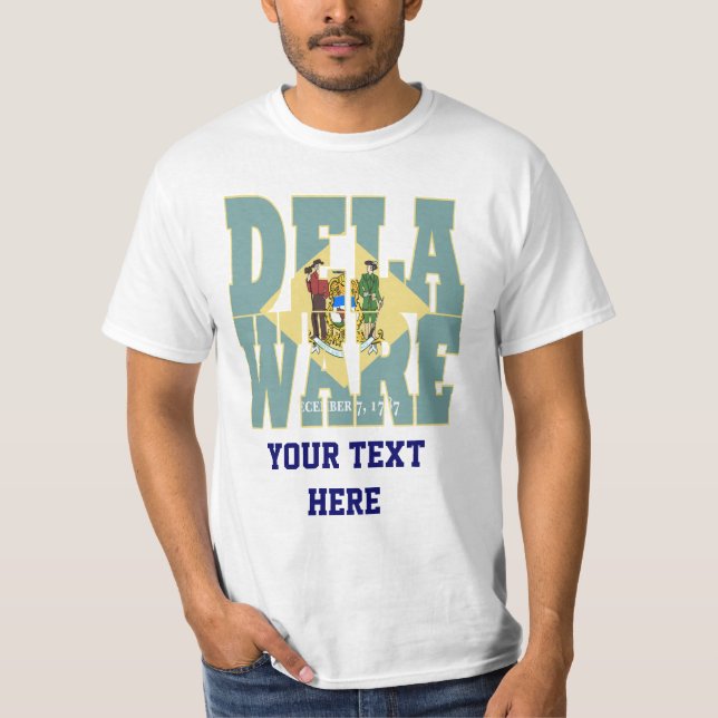 Text der Staatsflagge Delaware T-Shirt (Vorderseite)