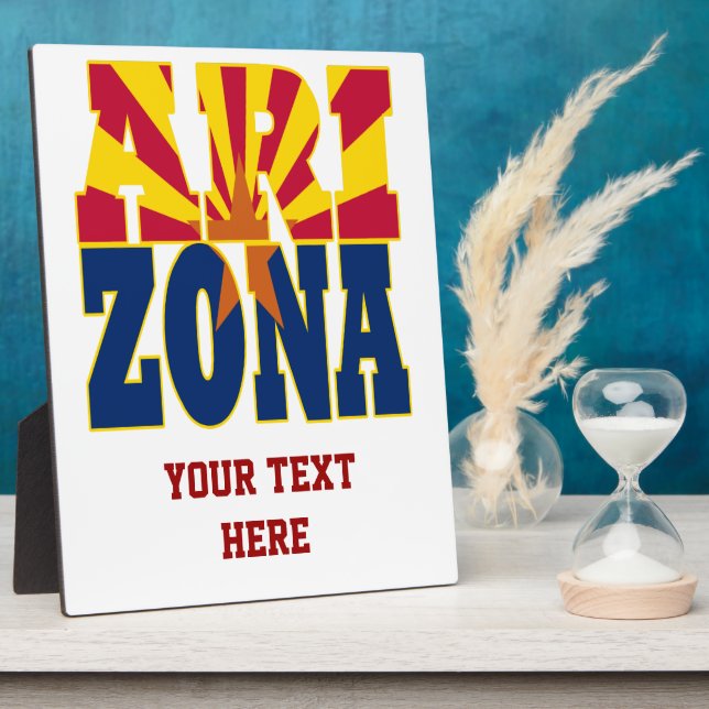 Text der Staatsflagge von Arizona Fotoplatte (Seite)