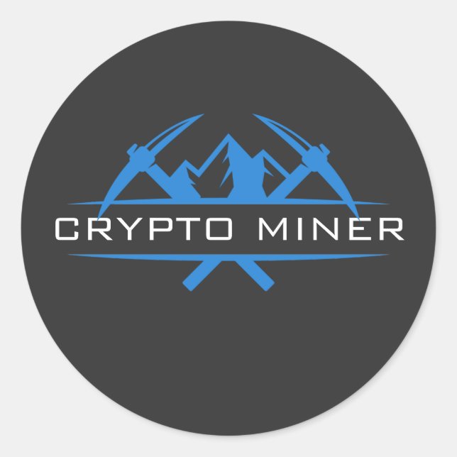 Text des Crypto Miner-Individuellen Namens Runder Aufkleber (Vorderseite)