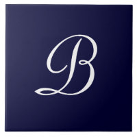 Text des Monogrammskripts für Navy Blue & White B