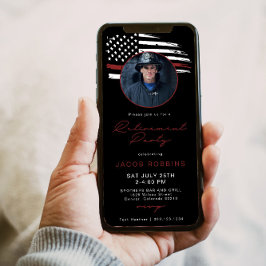 Text des Party "Thin Red Line Flag Fireman Retirem Einladung