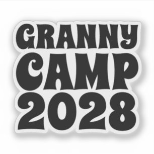 Text des Retro-Granny-Camps Aufkleber