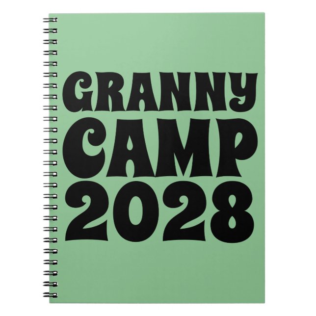 Text des Retro-Granny-Camps Notizblock (Vorderseite)