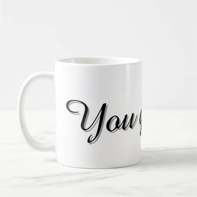 Text Design Mug Kaffeetasse (Links)