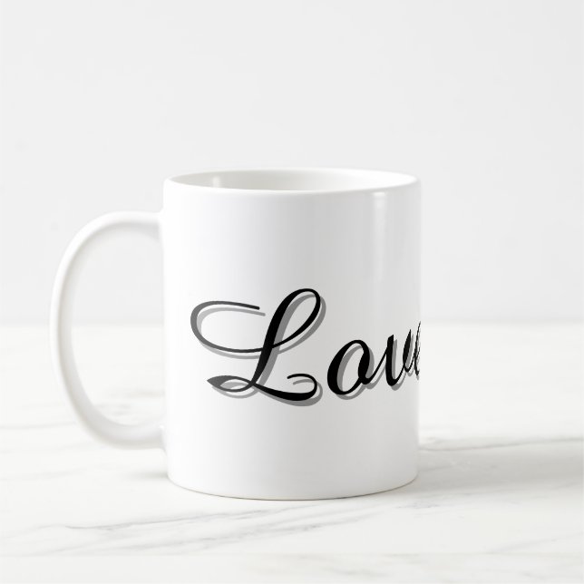 Text Design Mug Kaffeetasse (Links)