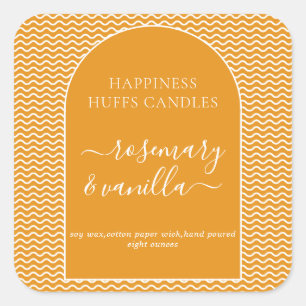 Text Einfaches Skript Terracotta Candle Label Aufk Quadratischer Aufkleber
