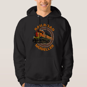 Text-Eisenbahn-Modellrechner Orange Diesel Train ä Hoodie