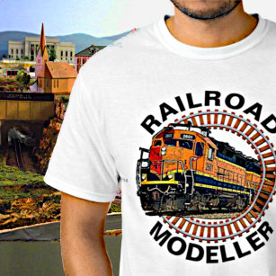 Text-Eisenbahn-Modellrechner Orange Diesel Train ä T-Shirt