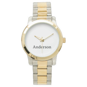 Text Ersetzen Unisex Oversized Two-Tone Armband Armbanduhr