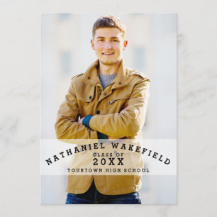 Text-Foto-Abschluss-Party des Varsity-Absolvent- Einladung