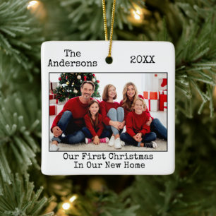 Text-Foto für Schreibmaschine Erste Weihnachtsfeie Keramikornament