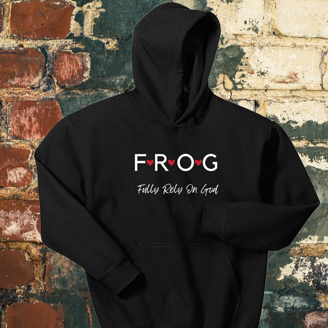 Text Frog Verlass dich auf die Gottesmutter Hoodie (Von Creator hochgeladen)