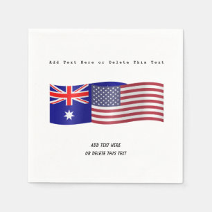 Text für australische und amerikanische Flagge Serviette