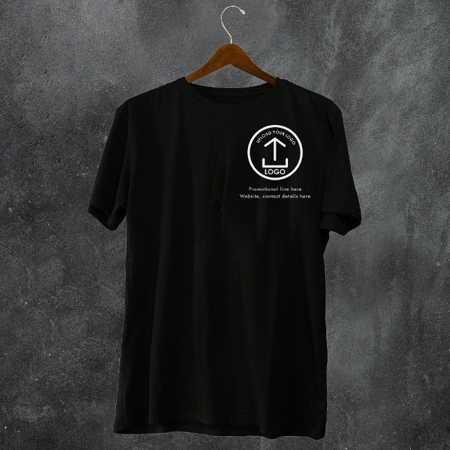Text für Berufliches Firmenlogo T-Shirt (Black Simple Professional Business Logo Text T-Shirt)