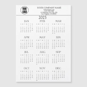 Text für das 2025-Kalender-Firmenlogo   Jeder Hint Magnetkarte