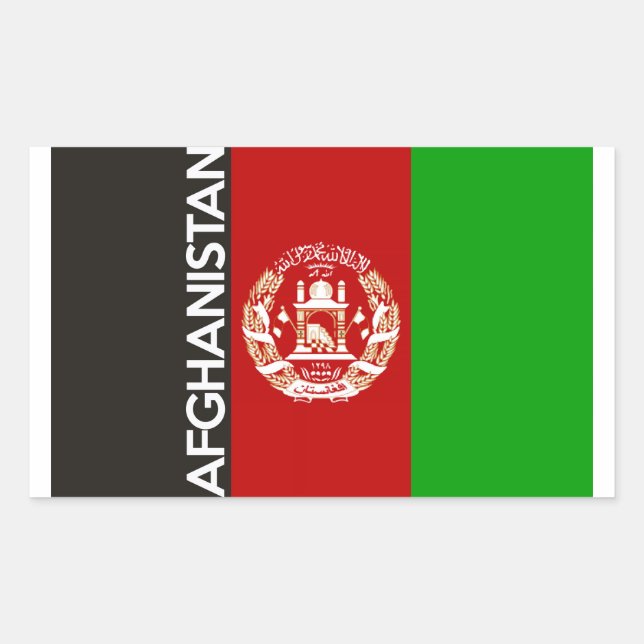 Text für das afghanische Landesflaggensymbol Rechteckiger Aufkleber (Vorderseite)