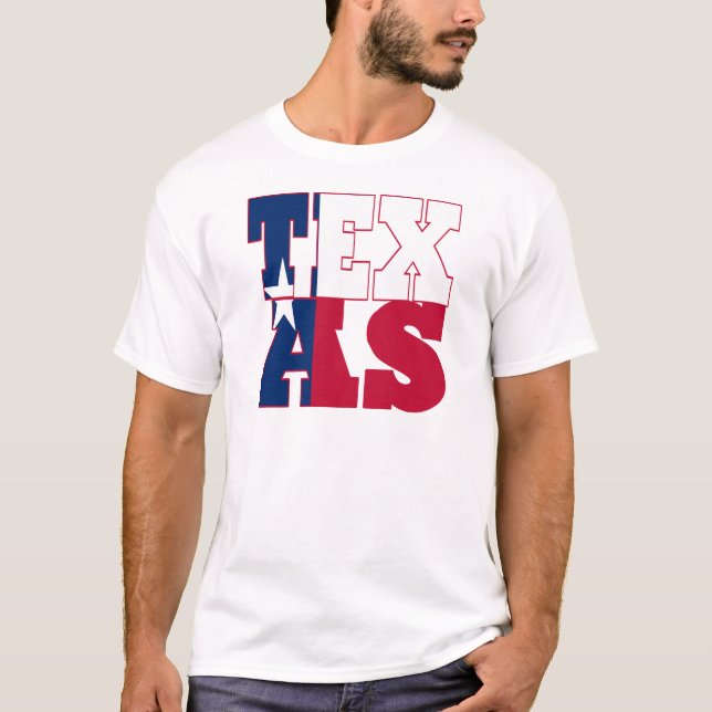 Text für die Staatsflagge in Texas T-Shirt (Vorderseite)