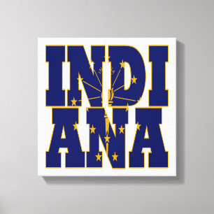 Text für die Staatsflagge von Indiana Leinwanddruck