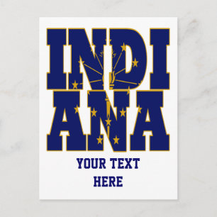Text für die Staatsflagge von Indiana Postkarte