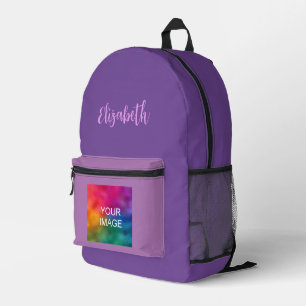 Text für lila und Lavendel-Vorlagenskriptname Bedruckter Rucksack
