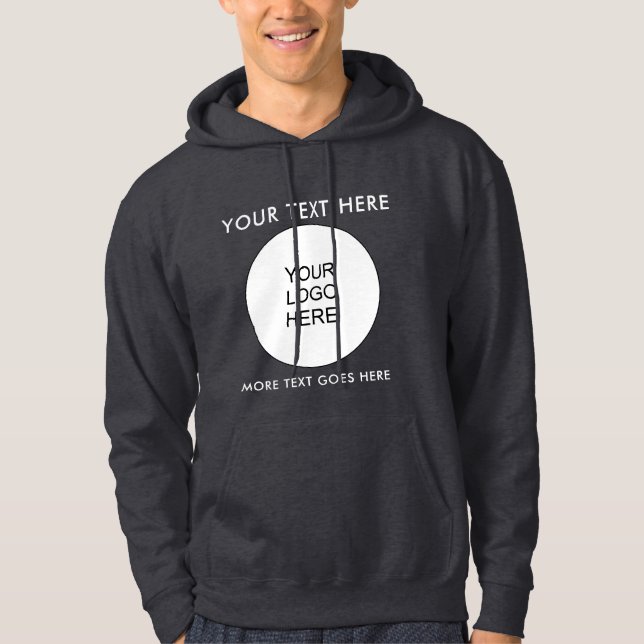 Text für Logos dunkelgraue Vorlage doppelseitig Hoodie (Vorderseite)