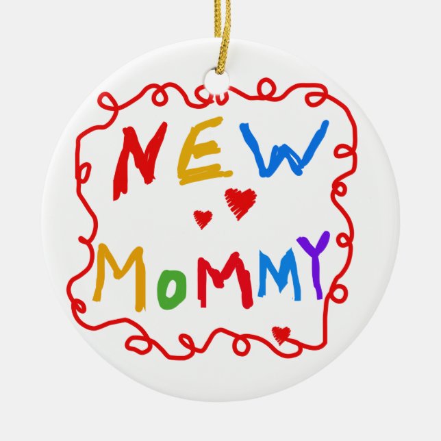Text für Primärfarben Neue Mommy-Geschenke Keramik Ornament (Vorne)