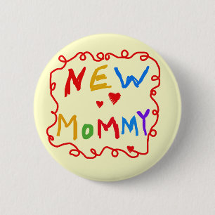 Text für Primärfarben Neue Mommy-Tshirts Button