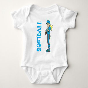 TEXT FÜR SOFTBALLMÄDCHEN BABY STRAMPLER
