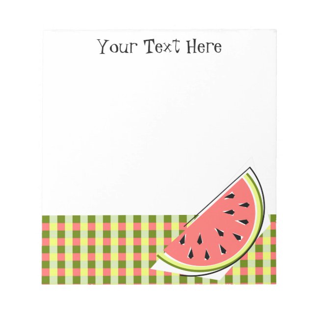 Text für Wassermelonen-Slice-Karo Notizblock (Vorderseite)