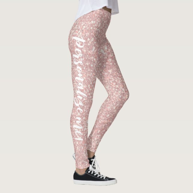 TEXT FÜR Weichgrapefruits Pink Light Glitzer CUSTO Leggings (Rechts)