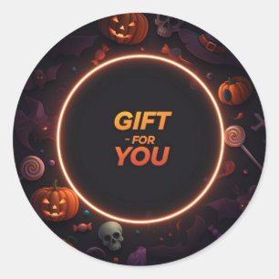 Text "GIFT FÜR SIE" Runder Aufkleber