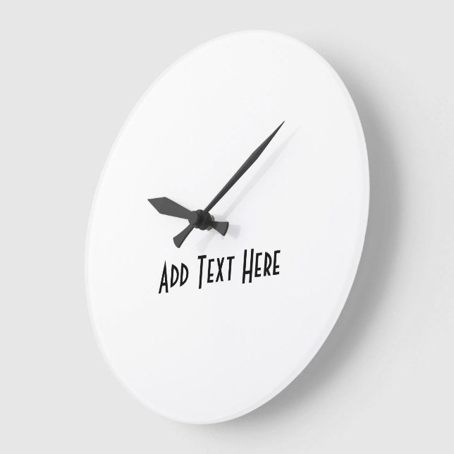Text hier drucken Handfarbe Schwarz Stilvoll hinzu Große Wanduhr (Winkel)