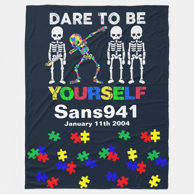 Text hinzufügen - Autismus - Fleece Blanket, 30"x4 (Vorderseite)