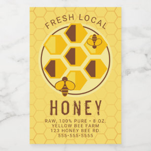 Text hinzufügen Honeycomb Jar Label Lebensmitteletikett