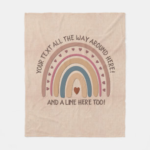 Text hinzufügen Name Boho Rainbow Heft Soft Brown  Fleecedecke