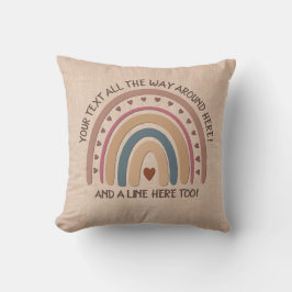 Text hinzufügen Name Boho Rainbow Heft Soft Brown  Kissen