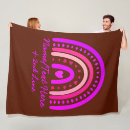 Text hinzufügen Name Boho Regenbogen Herz rosa bra Fleecedecke