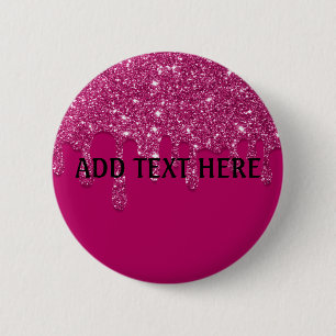 Text hinzufügen Rosa tropfender Glitter-Button Button