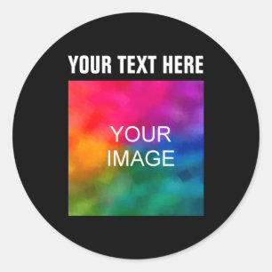Text Hochladen Foto Jungen Kinder Moderne Vorlage Runder Aufkleber