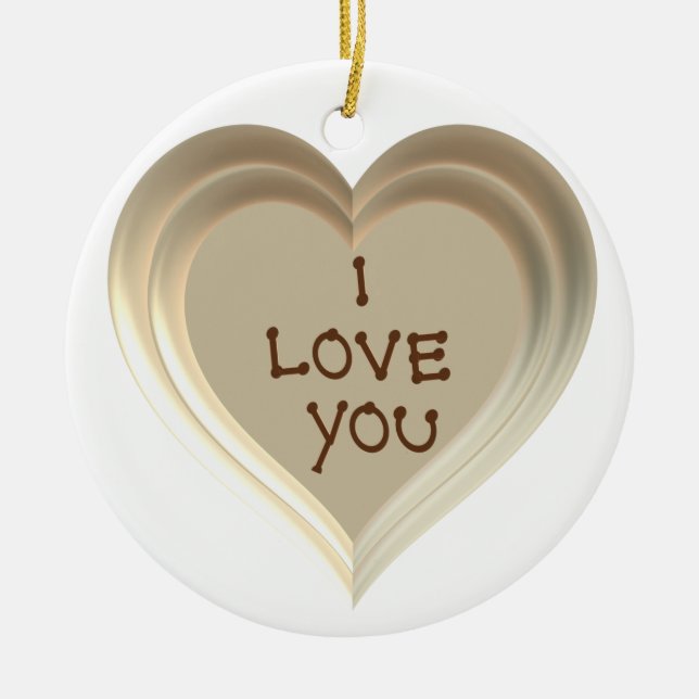 Text I Liebe Sie auf Keramik Ornament (Vorne)