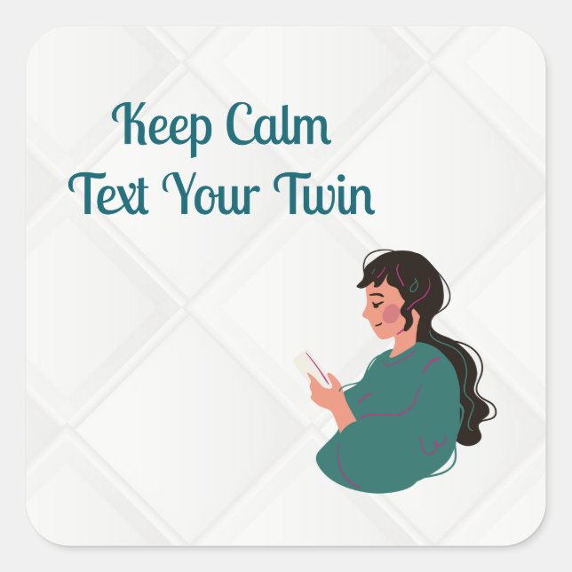Text - Ihre Zwillinge Quadratischer Aufkleber (Vorderseite)