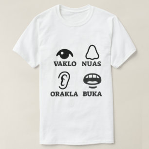 Text im Dalmatiner: vaklo nuas orakla buka T-Shirt