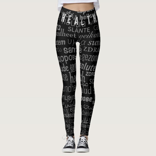 Text im Gesundheitswesen - Multi Language Black Le Leggings (Vorderseite)