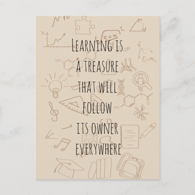 Text im Schulhintergrund Postkarte (Vorderseite)