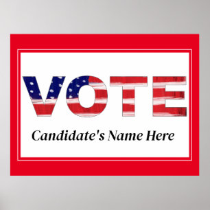 Text in den Farben der Fahnen, den Namen des roten Poster